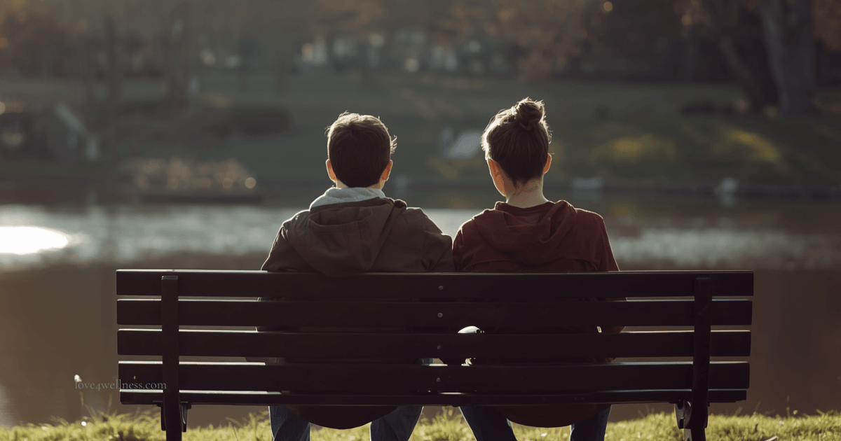 Parent and teenager sitting together planning a gap year after school with mutual support