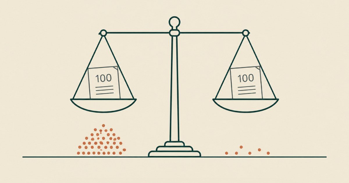 Balance scale with equal top marks and uneven crowds below, illustrating CBSE vs State Board for TNEA cutoff